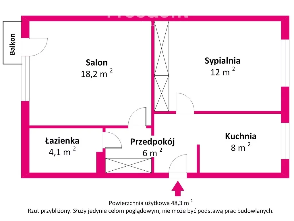 2 pokoje, mieszkanie 48,30 m², piętro 2, oferta nr , 40165/3685/OMS, Olsztyn, Melchiora Wańkowicza