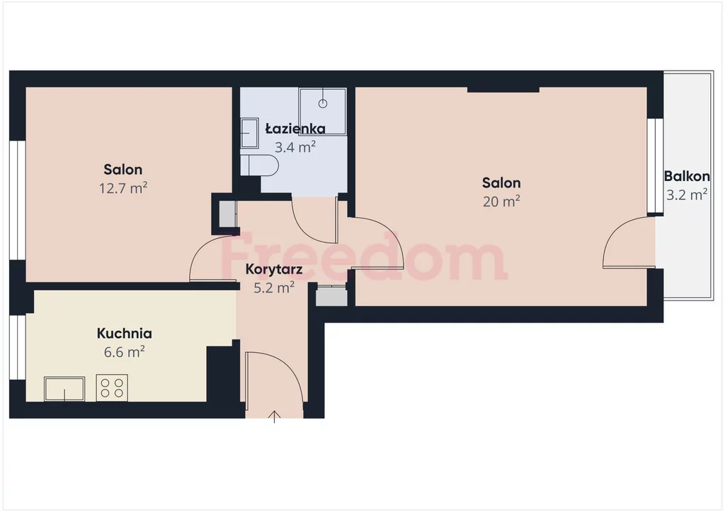 2 pokoje, mieszkanie 45,09 m², piętro 2, oferta nr , 40685/3685/OMS, Kraków, os. Na Wzgórzach