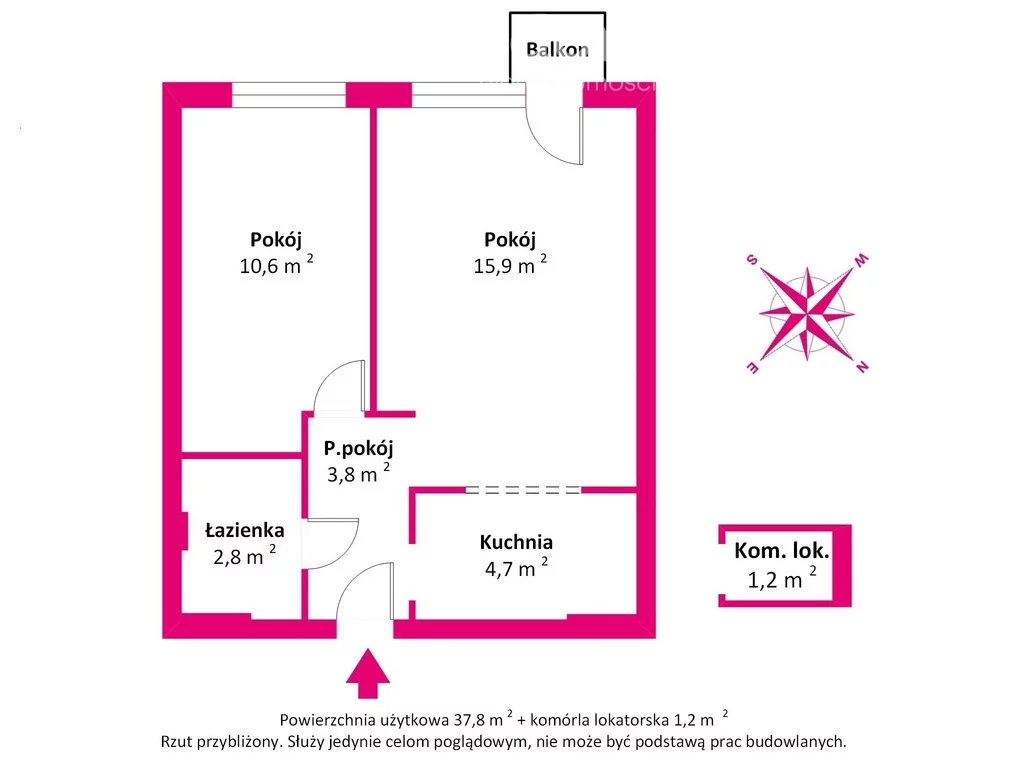 Mieszkanie dwupokojowe 37,80 m², Warszawa, Śródmieście, Niska, Sprzedaż