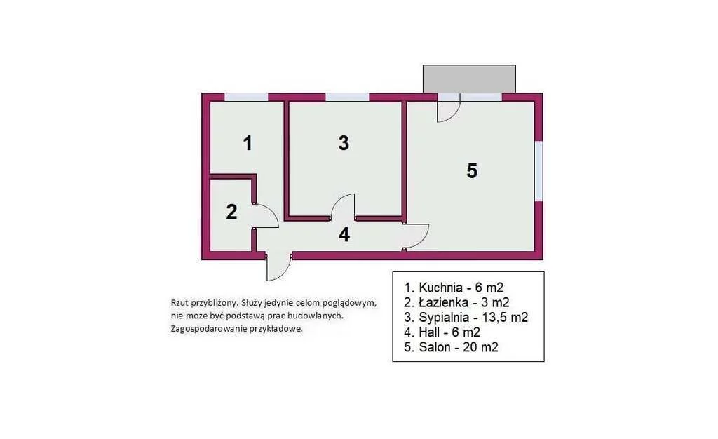 2 pokoje, mieszkanie 51,05 m², piętro 1, oferta nr , 39589/3685/OMS, Łęczyca, Ozorkowskie Przedmieście