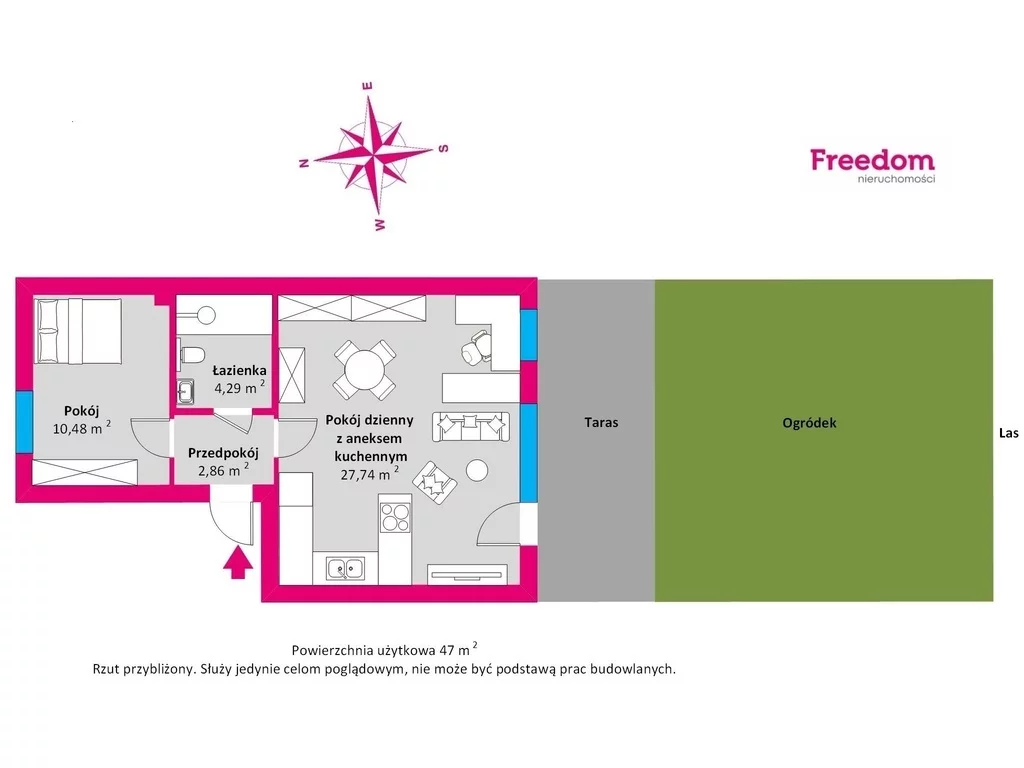 2 pokoje, mieszkanie 46,00 m², parter, oferta nr , 40568/3685/OMS, Dębogórze, Paprykowa