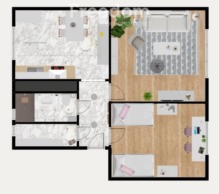 2 pokoje, mieszkanie 54,30 m², piętro 1, oferta nr , 40559/3685/OMS, Stara Łubianka, Parkowa