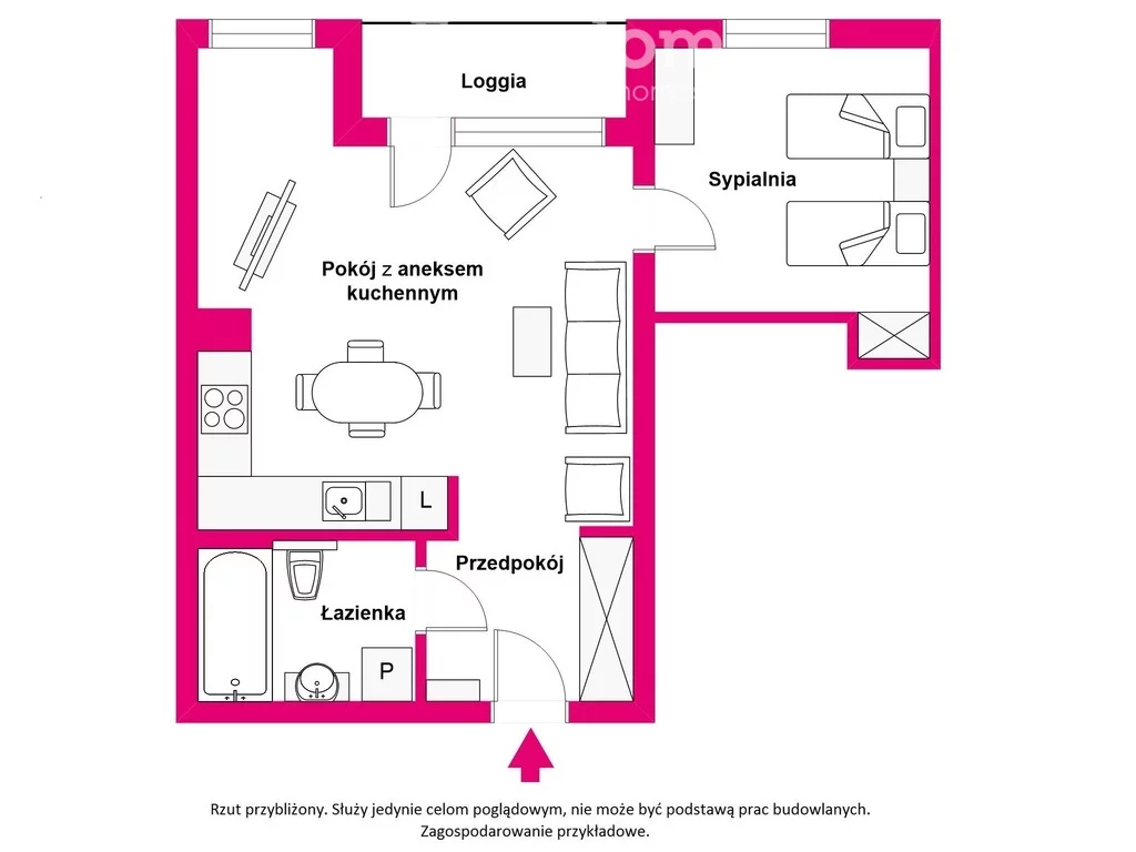 2 pokoje, mieszkanie 55,70 m², piętro 2, oferta nr , 23973/3685/OMS, Grzybowo, Piaskowa