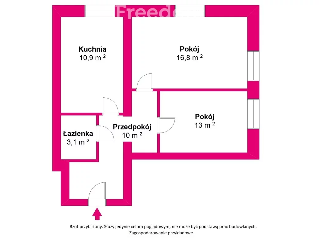 Mieszkanie dwupokojowe 53,80 m², Brzeg, Piastowska, Sprzedaż