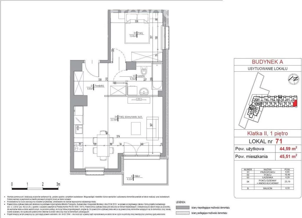 2 pokoje, mieszkanie 44,59 m², piętro 1, oferta nr , 37631/3685/OMS, Radzymin