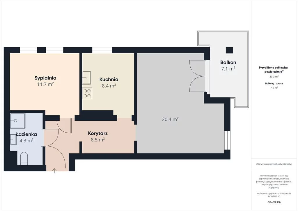 2 pokoje, mieszkanie 52,11 m², piętro 3, oferta nr , 38603/3685/OMS, Borkowo, Stylowa 4
