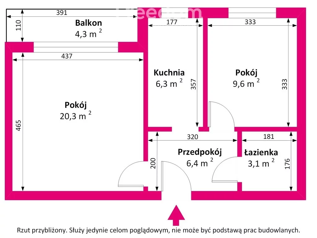 2 pokoje, mieszkanie 48,90 m², piętro 3, oferta nr , 40199/3685/OMS, Mińsk Mazowiecki, Szczecińska