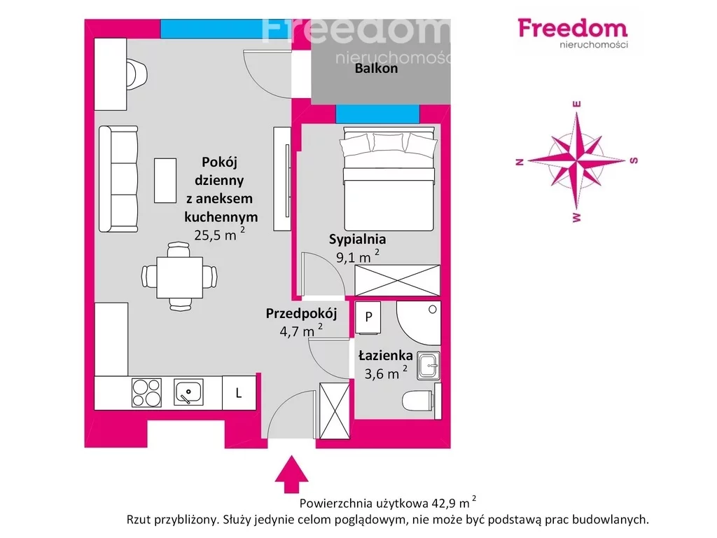 2 pokoje, mieszkanie 43,90 m², piętro 2, oferta nr , 40237/3685/OMS, Pogórze, Tadeusza Kościuszki