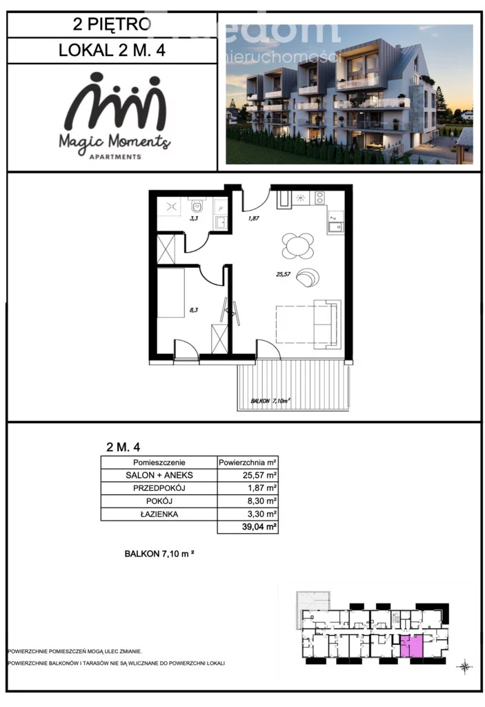 2 pokoje, mieszkanie 39,04 m², piętro 2, oferta nr , 32847/3685/OMS, Ustronie Morskie
