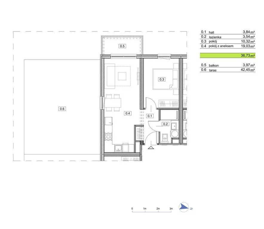 2 pokoje, mieszkanie 36,73 m², piętro 1, oferta nr , 38803/3685/OMS, Warszawa, Białołęka, Białołęka
