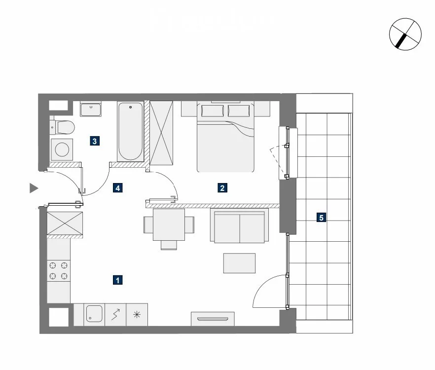 2 pokoje, mieszkanie 39,27 m², piętro 4, oferta nr , 33692/3685/OMS, Warszawa, Mokotów, Mokotów