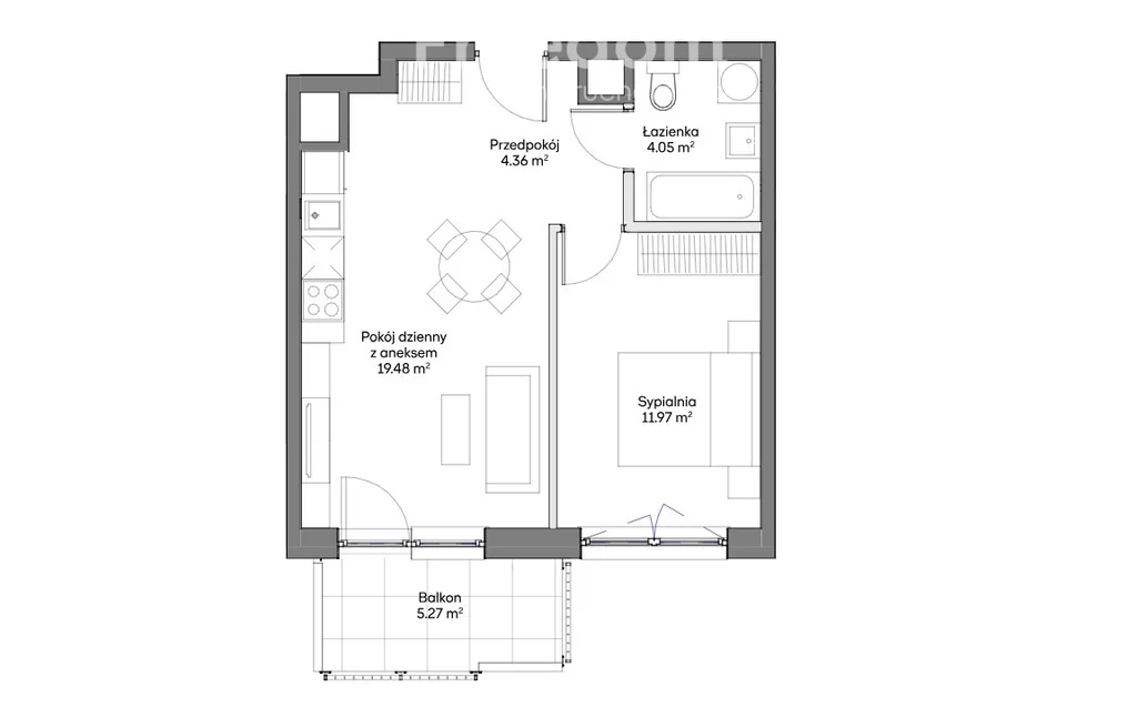 2 pokoje, mieszkanie 39,86 m², piętro 2, oferta nr , 33460/3685/OMS, Warszawa, Praga Południe, Praga Południe