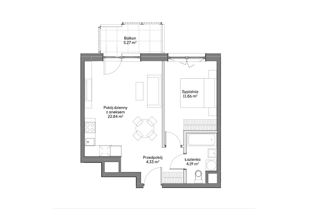 2 pokoje, mieszkanie 43,22 m², piętro 4, oferta nr , 33477/3685/OMS, Warszawa, Praga Południe, Praga Południe