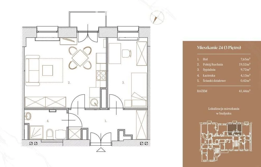 2 pokoje, apartament 41,44 m², piętro 3, oferta nr , 33676/3685/OMS, Warszawa, Praga Południe, Praga Południe