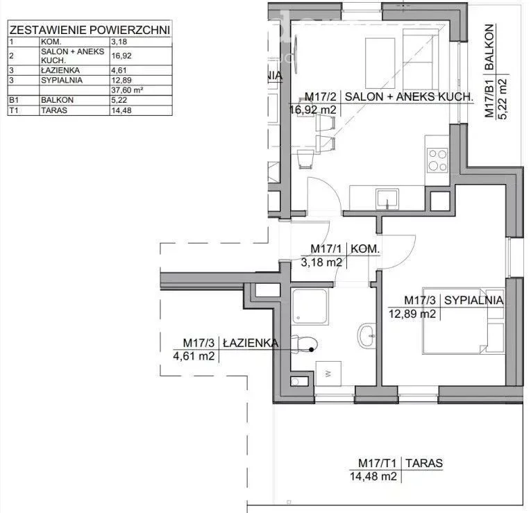 2 pokoje, mieszkanie 37,60 m², piętro 1, oferta nr , 26911/3685/OMS, Warszawa, Ursus, Ursus