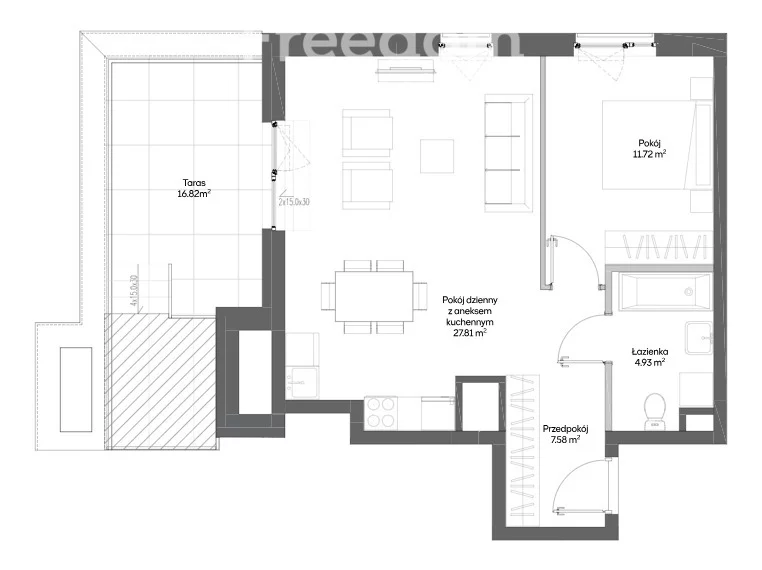 2 pokoje, mieszkanie 52,04 m², piętro 7, oferta nr , 37135/3685/OMS, Warszawa, Włochy, Włochy