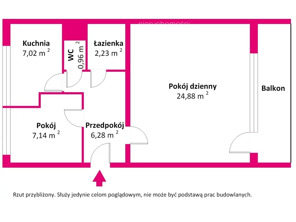 Mieszkanie dwupokojowe 48,51 m², Ełk, Wileńska, Sprzedaż