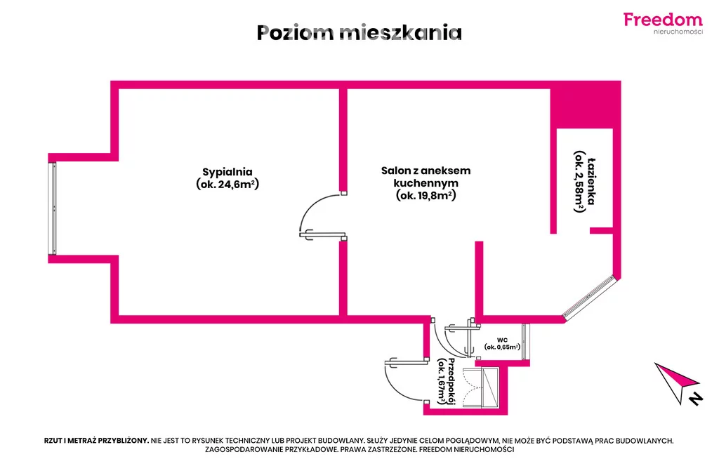 2 pokoje, mieszkanie 48,70 m², piętro 1, oferta nr , 33840/3685/OMS, Wałcz, al. Zdobywców Wału Pomorskiego