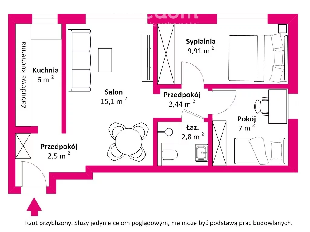 3 pokoje, mieszkanie 46,52 m², piętro 1, oferta nr , 38726/3685/OMS, Iława, 1 Maja