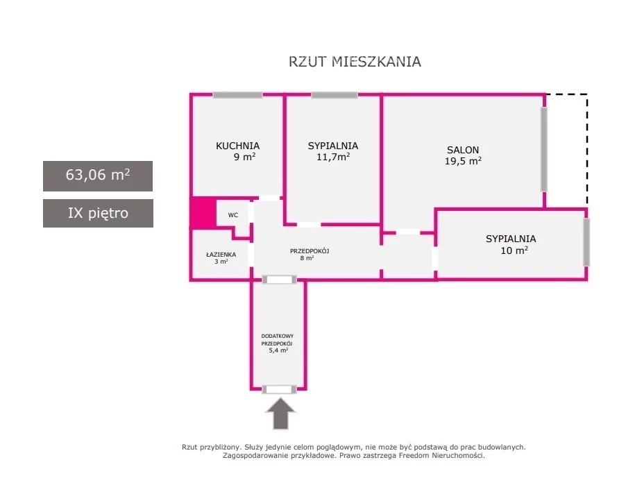 3 pokoje, mieszkanie 63,00 m², piętro 9, oferta nr , 40641/3685/OMS, Dąbrowa Górnicza, Aleja Józefa Piłsudskiego