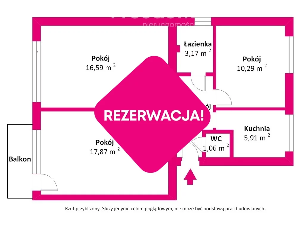 3 pokoje, mieszkanie 59,95 m², piętro 1, oferta nr , 37850/3685/OMS, Ełk, Armii Krajowej