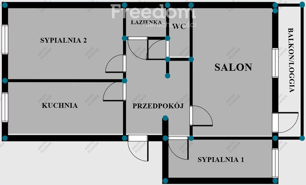 Mieszkanie na sprzedaż, 60,00 m², 3 pokoje, 8 piętro, oferta nr 36168/3685/OMS