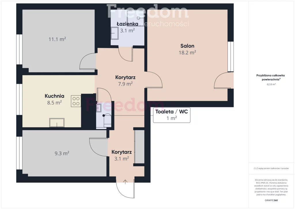 3 pokoje, mieszkanie 63,62 m², piętro 6, oferta nr , 40094/3685/OMS, Radom, Akademickie, Bolesława Chrobrego