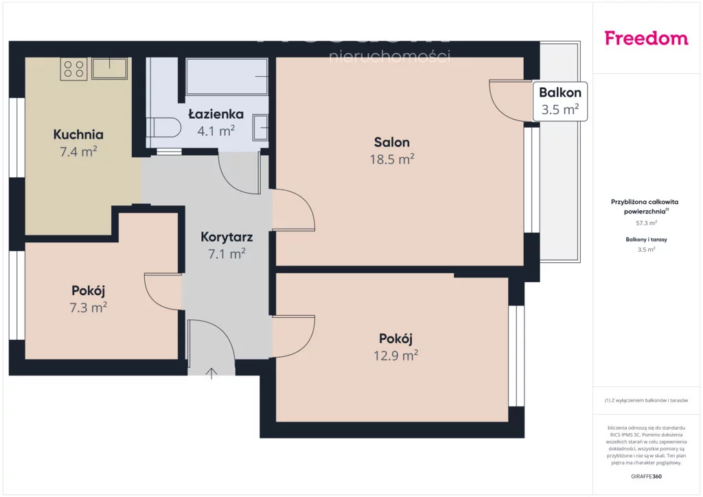 3 pokoje, mieszkanie 59,30 m², piętro 4, oferta nr , 40277/3685/OMS, Koszalin, Bronisława Spasowskiego