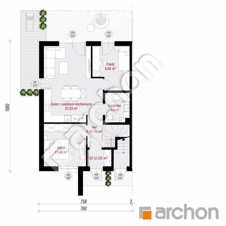 3 pokoje, mieszkanie 60,52 m², parter, oferta nr , 34428/3685/OMS, Dobrzeń Wielki