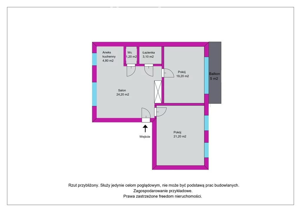 3 pokoje, mieszkanie 73,84 m², piętro 4, oferta nr , 39157/3685/OMS, Iława, Franciszka Smolki