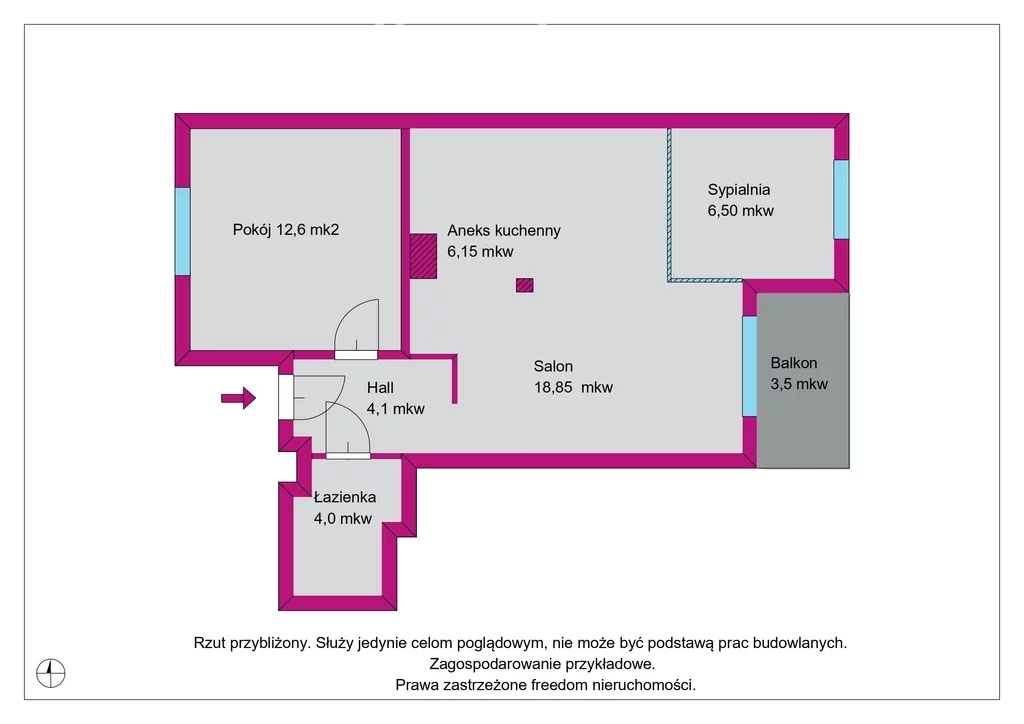 3 pokoje, mieszkanie 52,20 m², parter, oferta nr , 36735/3685/OMS, Iława, Gdańska