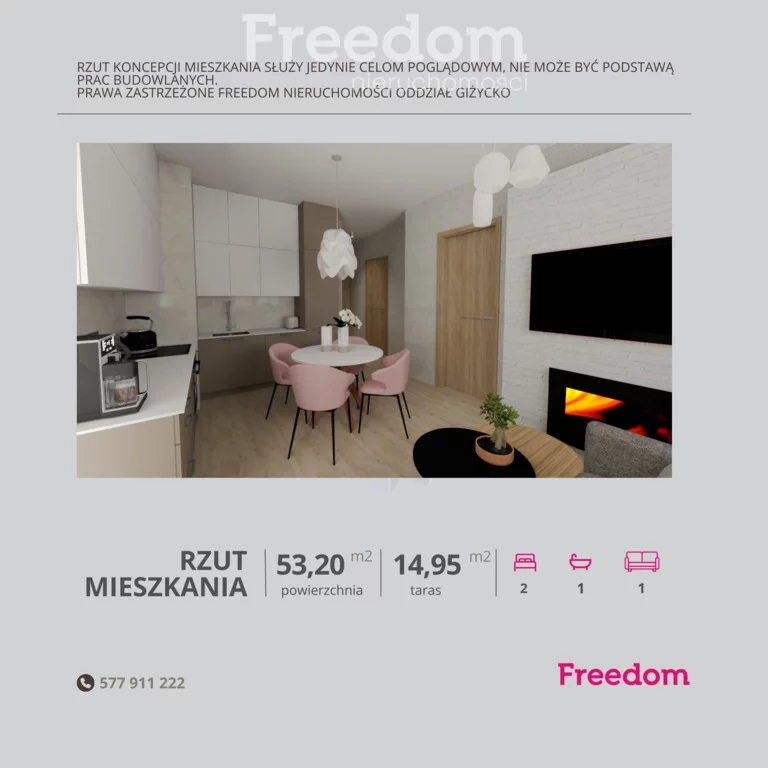 3 pokoje, apartament 53,20 m², piętro 5, oferta nr , 38031/3685/OMS, Giżycko