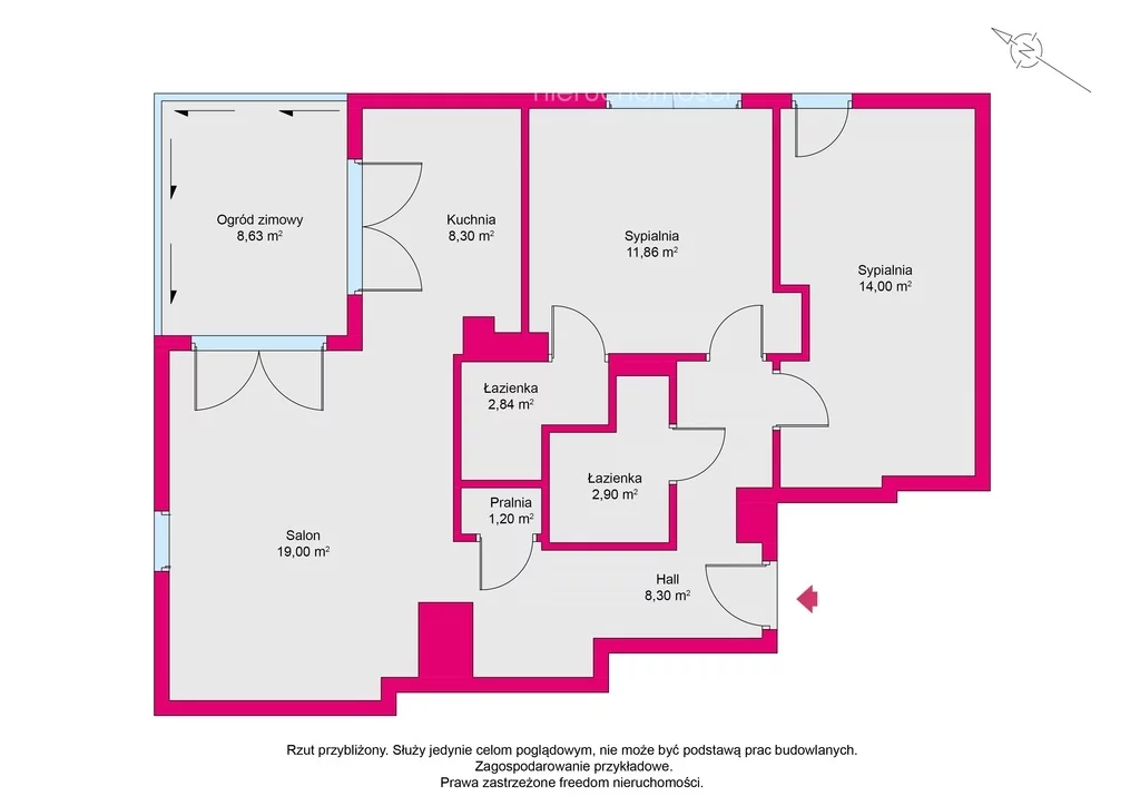 3 pokoje, mieszkanie 68,39 m², piętro 1, oferta nr , 40296/3685/OMS, Warszawa, Białołęka, Białołęka, Głębocka