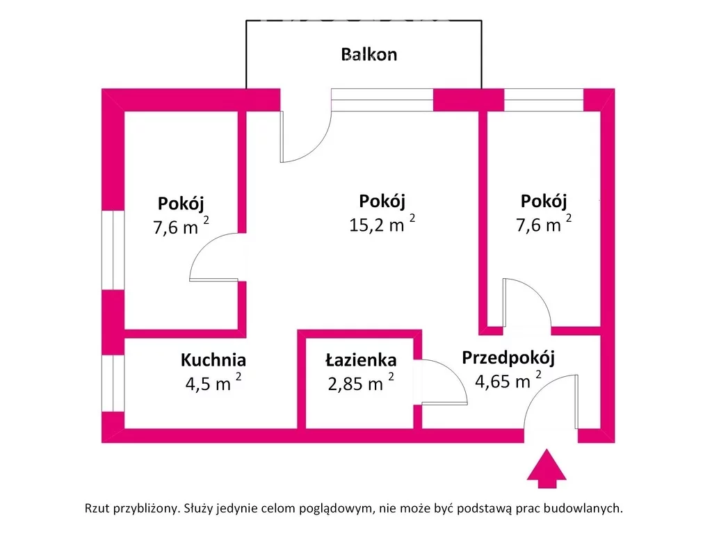 Mieszkanie trzypokojowe 47,87 m², Olsztyn, Śródmieście, Grunwaldzka, Sprzedaż