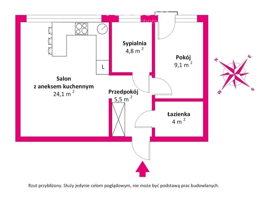 3 pokoje, mieszkanie 47,50 m², piętro 3, oferta nr , 40250/3685/OMS, Świnoujście, Grunwaldzka