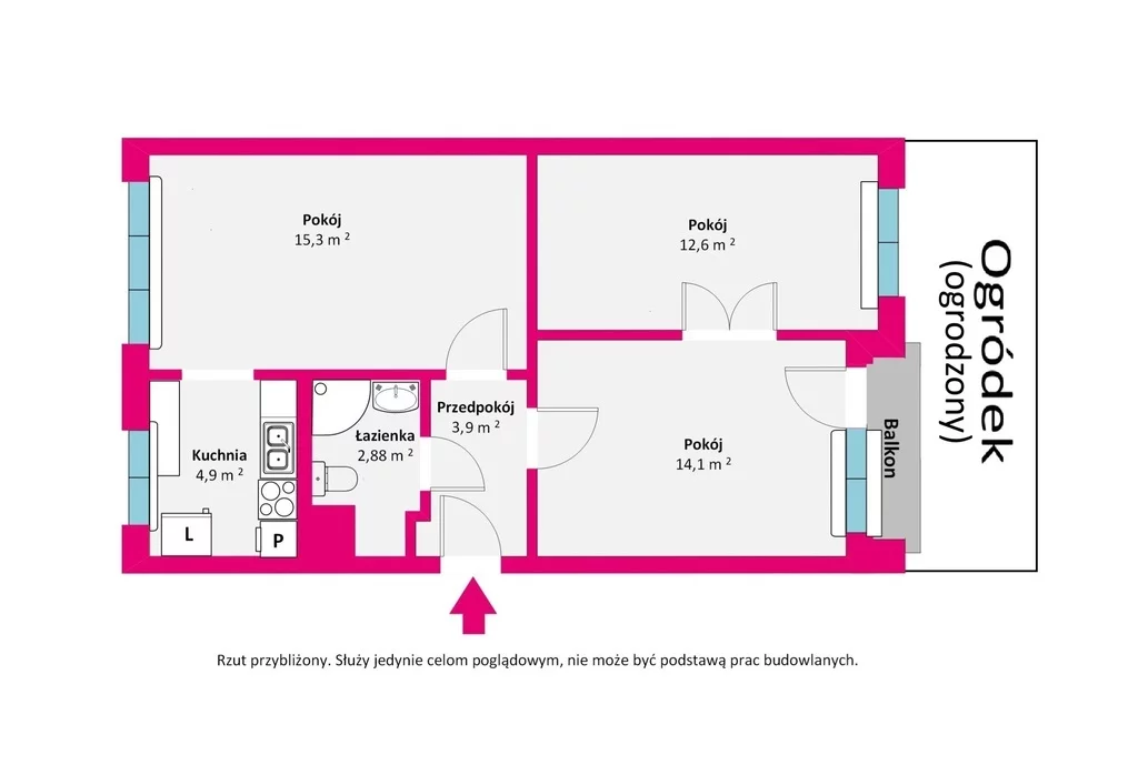 Mieszkanie trzypokojowe 54,00 m², Białystok, Antoniuk, Hanki Ordonówny, Sprzedaż