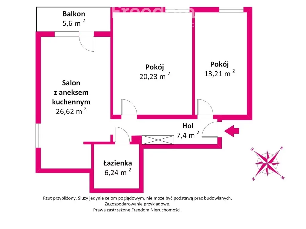 3 pokoje, mieszkanie 73,70 m², piętro 1, oferta nr , 40450/3685/OMS, Gniezno, Henryka Sienkiewicza