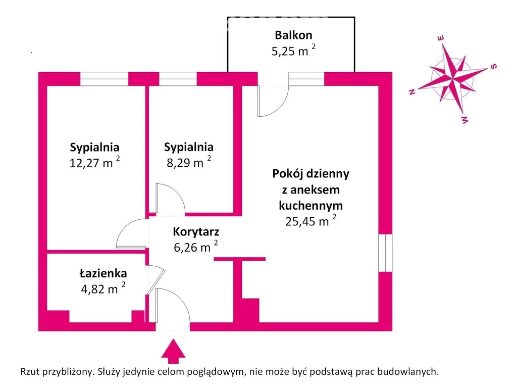 3 pokoje, mieszkanie 57,10 m², piętro 1, oferta nr , 40248/3685/OMS, Kruszewnia, Hetmańska