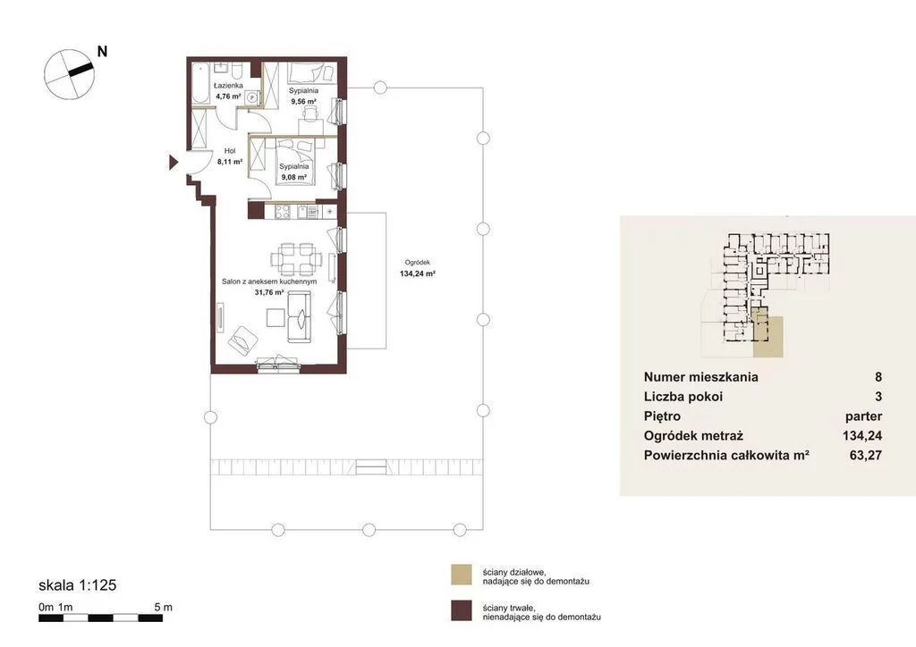 3 pokoje, mieszkanie 63,27 m², parter, oferta nr , 38687/3685/OMS, Jabłonna