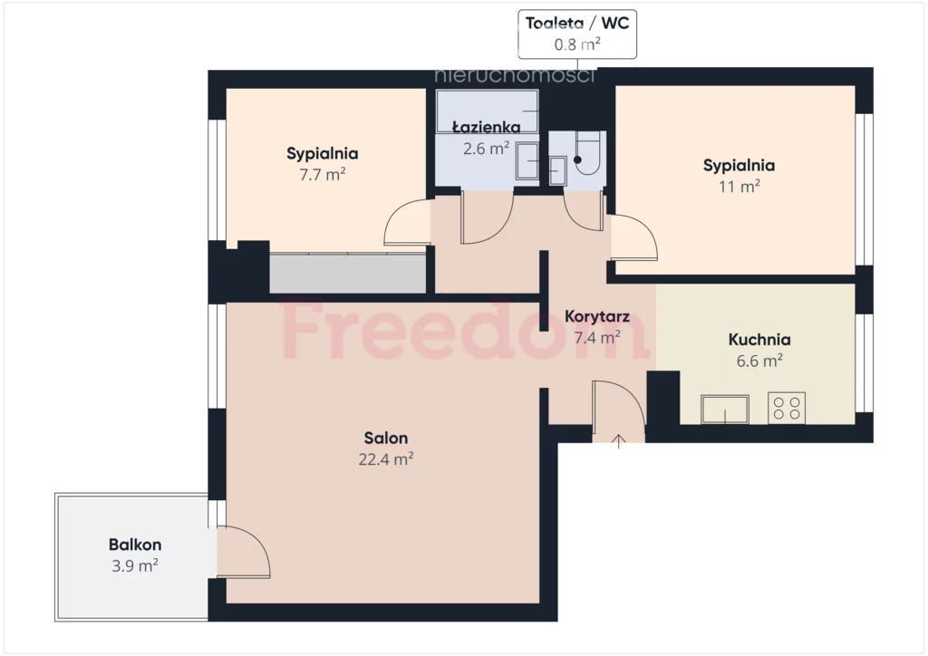 3 pokoje, mieszkanie 57,30 m², piętro 4, oferta nr , 40727/3685/OMS, Olsztyn, Jarosława Iwaszkiewicza