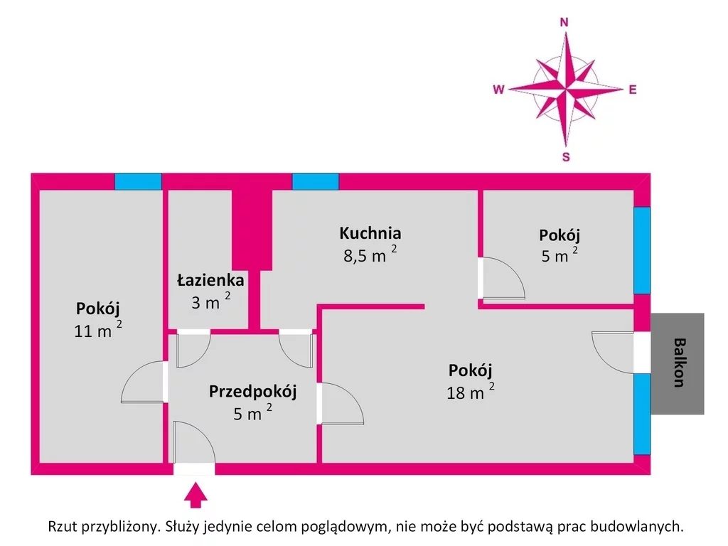 3 pokoje, mieszkanie 49,69 m², piętro 3, oferta nr , 39141/3685/OMS, Gdańsk, Stogi, Jeremiasza Falck Polonusa