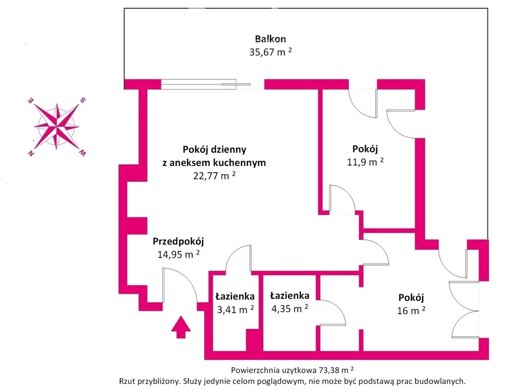 3 pokoje, mieszkanie 73,38 m², piętro 1, oferta nr , 39818/3685/OMS, Warszawa, Bemowo, Bemowo, Jerzego Waldorffa