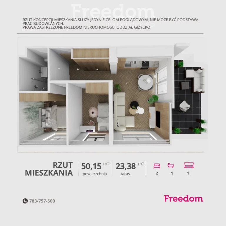 3 pokoje, mieszkanie 50,15 m², piętro 6, oferta nr , 38079/3685/OMS, Giżycko, Jeziorna