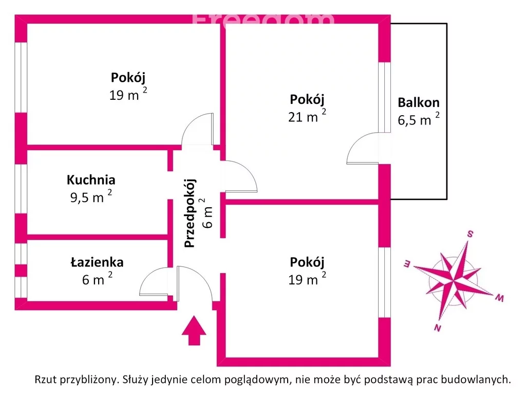 3 pokoje, mieszkanie 80,67 m², piętro 1, oferta nr , 39736/3685/OMS, Opole, Józefa Ignacego Kraszewskiego