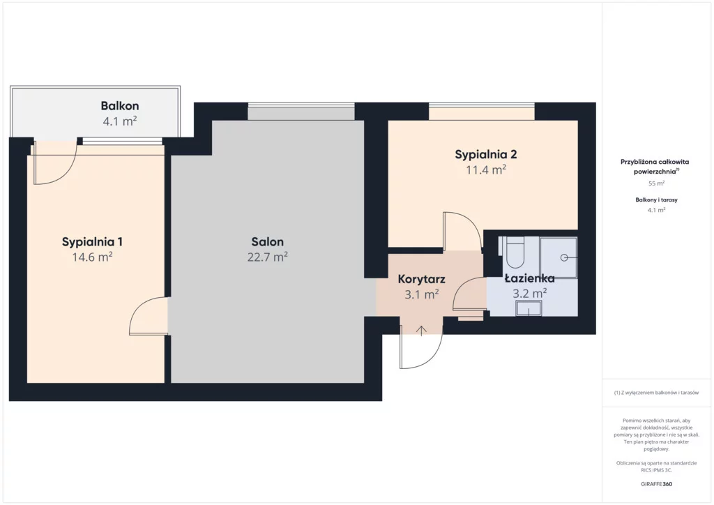 3 pokoje, mieszkanie 53,42 m², piętro 1, oferta nr , 39644/3685/OMS, Białystok, Centrum, al. Józefa Piłsudskiego