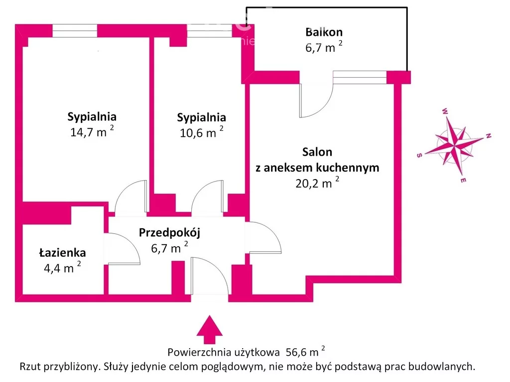 3 pokoje, mieszkanie 56,60 m², piętro 5, oferta nr , 40671/3685/OMS, Warszawa, Praga Południe, Praga Południe, Jugosłowiańska