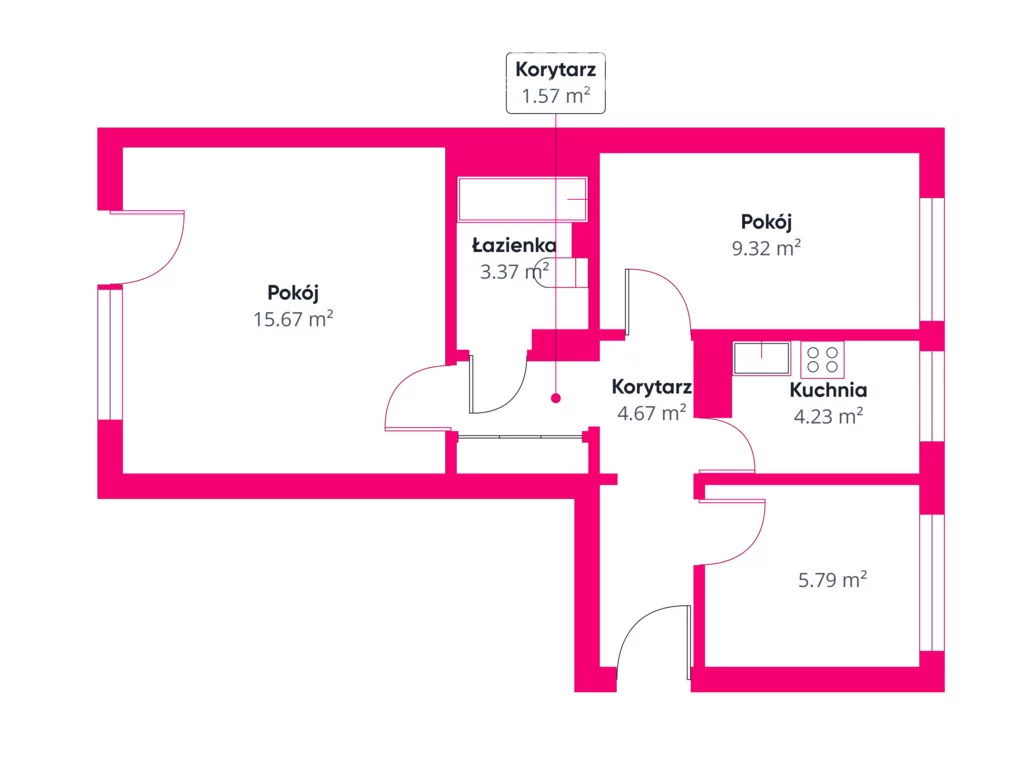 3 pokoje, mieszkanie 47,80 m², piętro 2, oferta nr , 38324/3685/OMS, Dąbrowa Górnicza, Kasprzaka