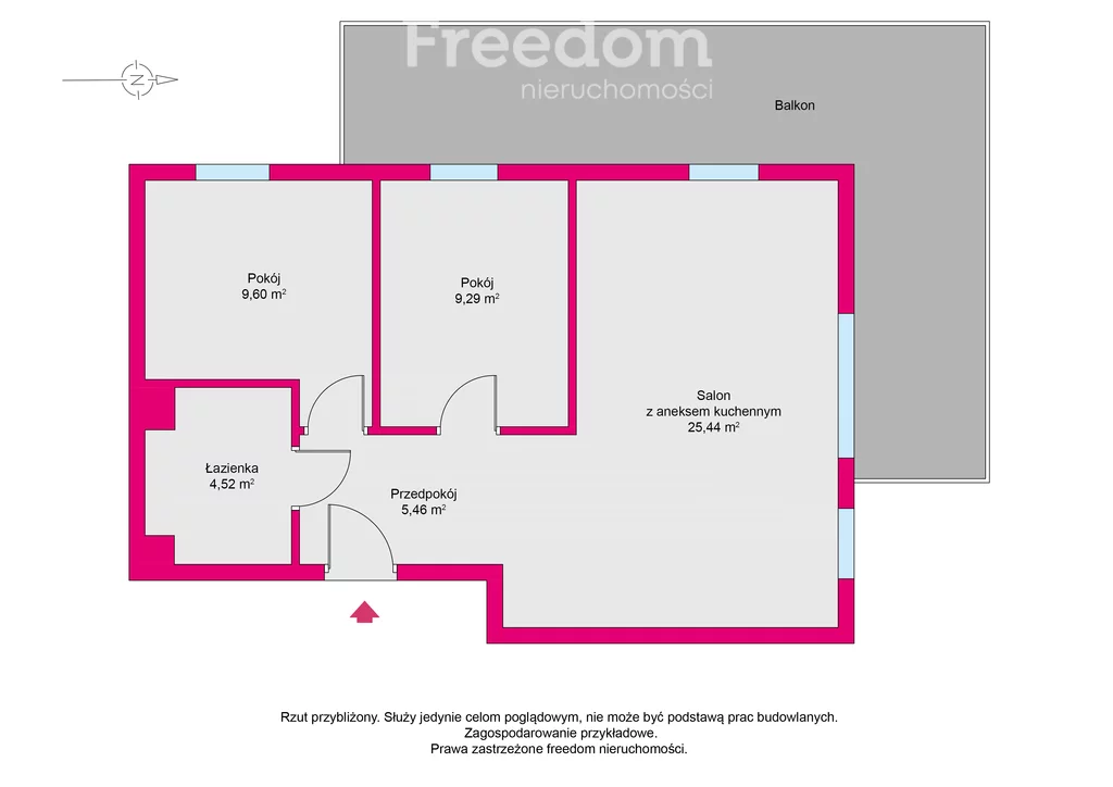 3 pokoje, mieszkanie 54,32 m², piętro 1, oferta nr , 29870/3685/OMS, Iława, Konstytucji 3 Maja