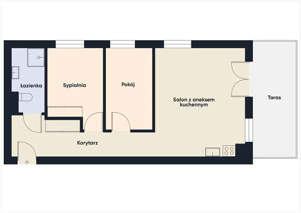 3 pokoje, mieszkanie 59,09 m², parter, oferta nr , 40110/3685/OMS, Koszalin