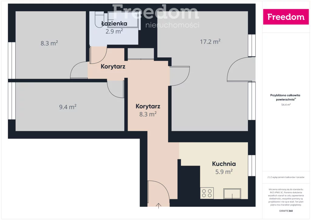 3 pokoje, mieszkanie 57,00 m², piętro 3, oferta nr , 40437/3685/OMS, Kraśnik